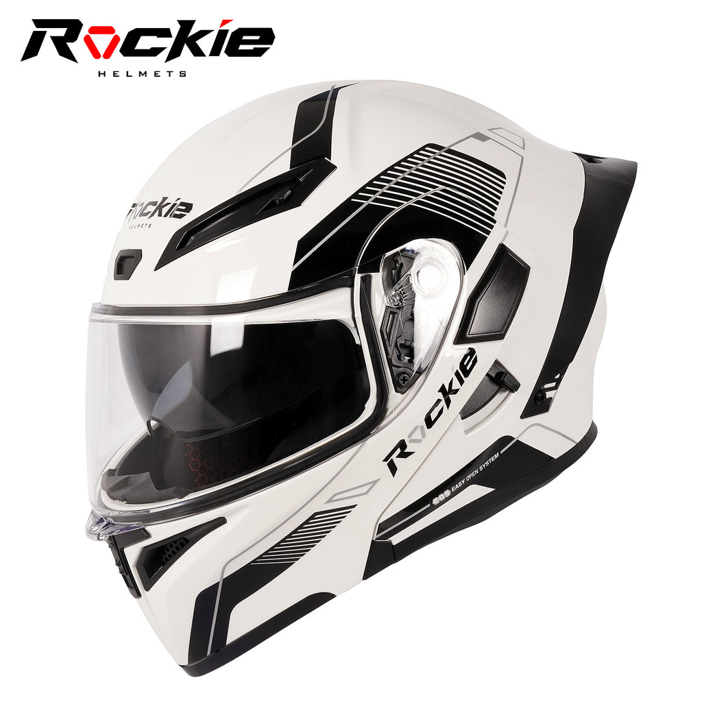 cyber u1 motorcycle helmet white Rockie helmet R5 (Classic) Motocycle Dual Visor Flip up helmets Modula – Rockie Helmets