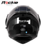 Rockie helmet R5 (Classic) Motocycle Dual Visor Flip up helmets Modular Helmet(Black)