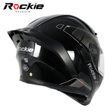 Rockie helmet R5 (Classic) Motocycle Dual Visor Flip up helmets Modular Helmet(Black)
