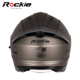 Rockie helmet R6 Motocycle Dual Visor Open Face Helmet(Grey)