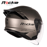 Rockie helmet R6 Motocycle Dual Visor Open Face Helmet(Grey)